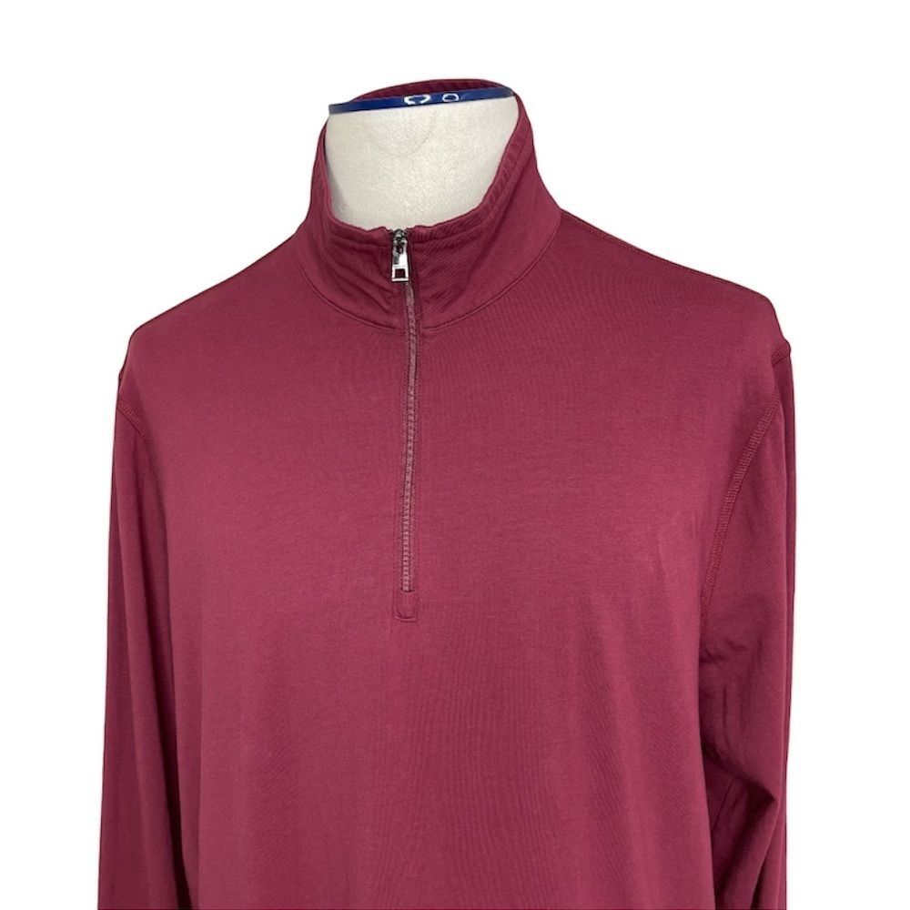 Michael Kors Mens Sweater 2XL Mock Neck Red Half Zip - Picture 5 of 14